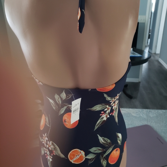 Loft navy blue and orange swim suit - Picture 6 of 8